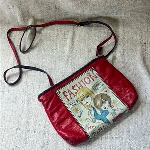Brighton Red Crossbody Bag with Decorative Design